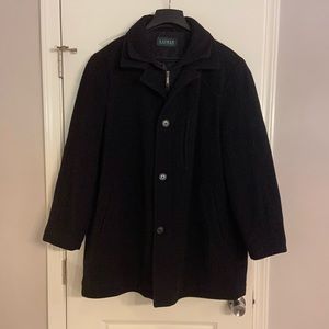lauren ralph lauren women’s Black pea coat Wool Blend  Size XL Retails  $500